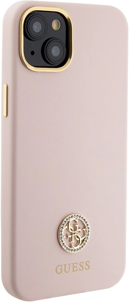 Etui Guess Silicone Logo Strass 4G do Apple iPhone 13/14/15 Pink (3666339148904) - obraz 3