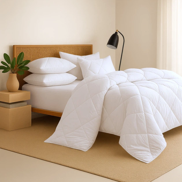 Полуторное одеяло из натурального хлопка 4 сезона в 160х215 WHITE CS1 5155165 - изображение 3