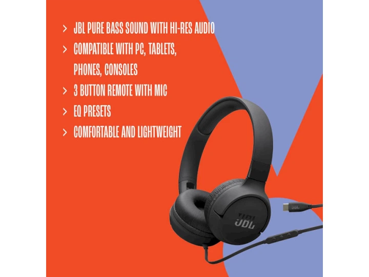 Навушники з мікрофоном JBL Tune 520C USB-C Purple (T520CPUR) - Фото 10 Навушники з мікрофоном JBL Tune 520C USB-C Purple (T520CPUR) - изображение 10