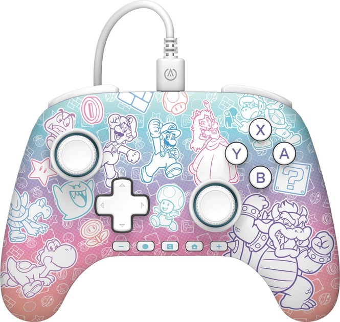 Kontroler PowerA Advantage Wired Controller for Nintendo Switch 2 Mushroom Kingdom (NSGP0526-01) - obraz 1