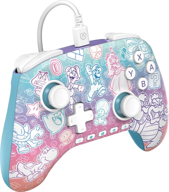Kontroler PowerA Advantage Wired Controller for Nintendo Switch 2 Mushroom Kingdom (NSGP0526-01) - obraz 2