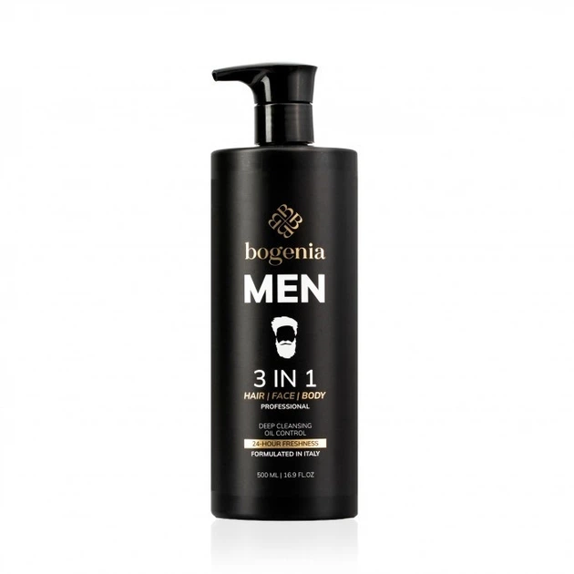 Мужское средство Man 3 in 1 Hair Face Body Wash от Bogenia 500 мл - Фото 1 Мужское средство Man 3 in 1 Hair Face Body Wash от Bogenia 500 мл - изображение 1