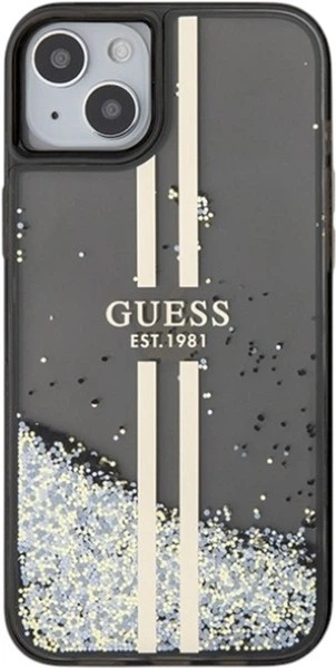 Панель Guess Liquid Glitter Gold Stripes для Apple iPhone 15 Plus/14 Plus Black (GUHCP15MLFCSEGK) - зображення 3
