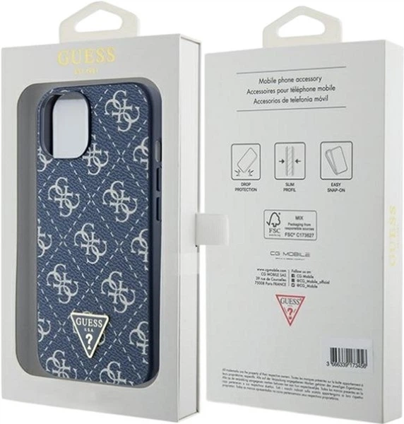 Панель Guess 4G Triangle Metal Logo для Apple iPhone 15 Plus/14 Plus Blue (GUHCP15MPG4GPB) - зображення 8