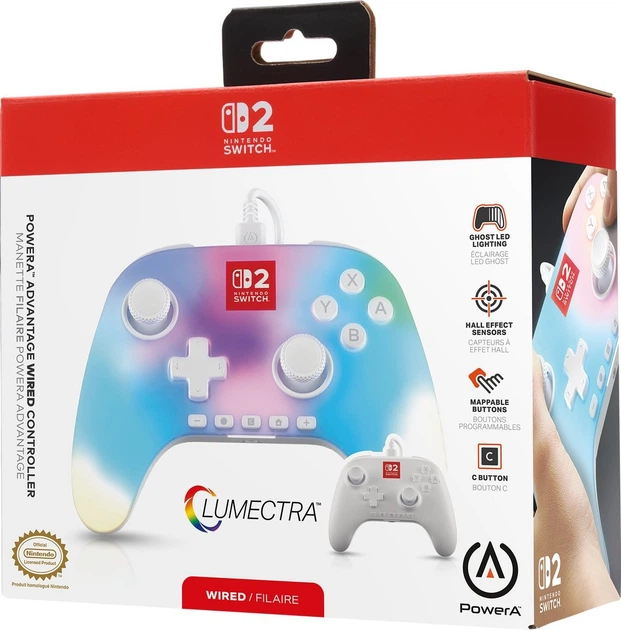 Kontroler PowerA Advantage Wired Controller for Nintendo Switch 2 with Lumectra White (NSGP0524-01) - obraz 12