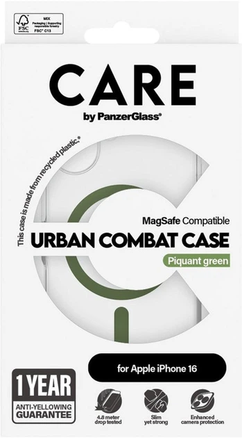 Etui Panzer Glass CARE Urban Combat Case MagSafe do Apple iPhone 16 Green (5715685004353) - obraz 4