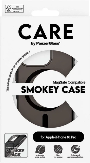 Панель Panzer Glass CARE Urban Combat Case MagSafe Smokey для Apple iPhone 16 Pro Black (5715685004162) - зображення 4