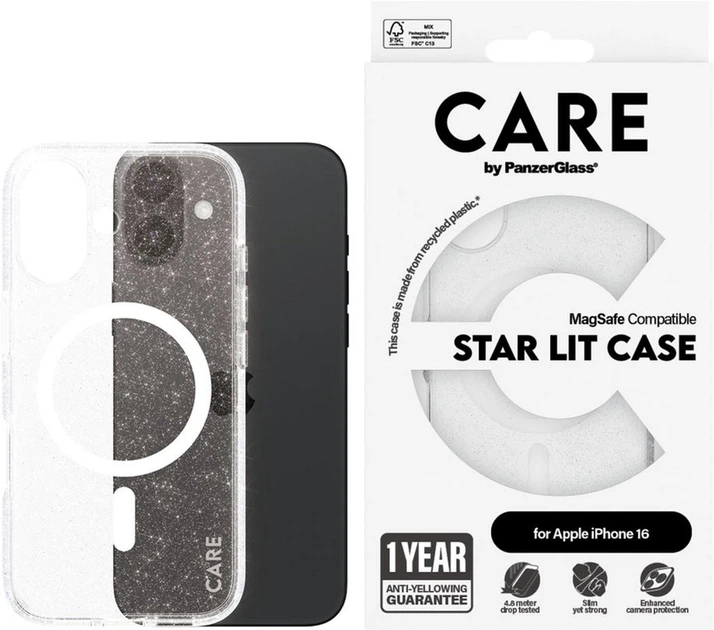 Etui Panzer Glass CARE Star Lit Case do Apple iPhone 16 White (5715685004070) - obraz 3