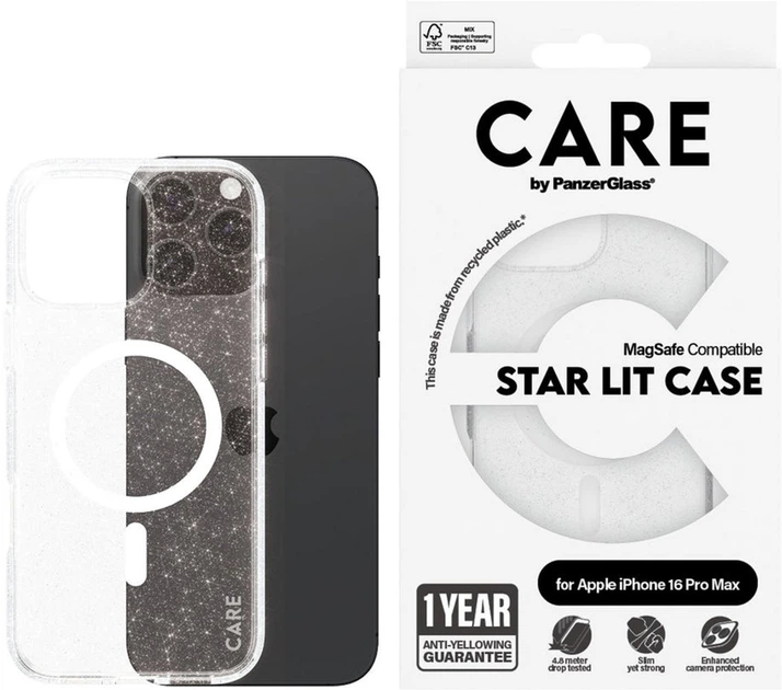 Etui Panzer Glass CARE Star Lit Case do Apple iPhone 16 Pro Max White (5715685004100) - obraz 3