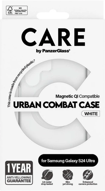 Etui Panzer Glass CARE Urban Combat Case Qi do Samsung Galaxy S24 Ultra Transparent (5715685012280) - obraz 4