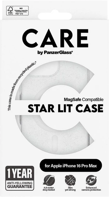 Etui Panzer Glass CARE Star Lit Case do Apple iPhone 16 Pro Max White (5715685004100) - obraz 4