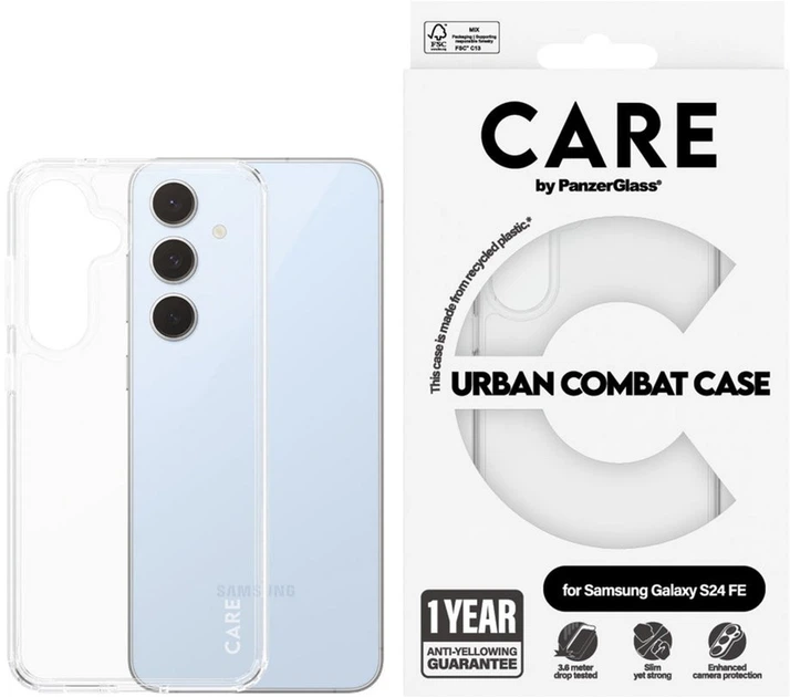 Панель Panzer Glass CARE Flagship Urban Combat Case для Samsung Galaxy S24 FE Transparent (5715685012198) - зображення 3