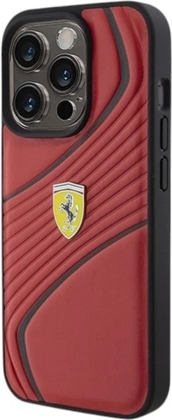 Etui Ferrari Twist Metal Logo do Apple iPhone 15 Pro Red (FEHCP15LPTWR) - obraz 2