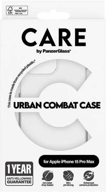 Etui Panzer Glass CARE Flagship Urban Combat Case do Apple iPhone 15 Pro Max Transparent (5715685005596) - obraz 4