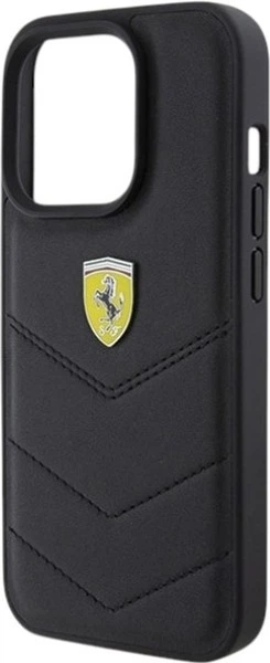 Etui Ferrari Quilted Metal Logo do Apple iPhone 15 Pro Black (FEHCP15LRDUK) - obraz 6