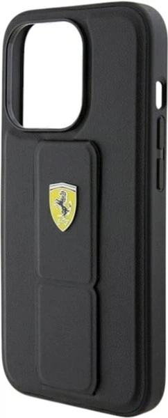 Etui Ferrari Grip Stand Metal Logo do Apple iPhone 15 Pro Black (FEHCP15LGSPSIK) - obraz 7