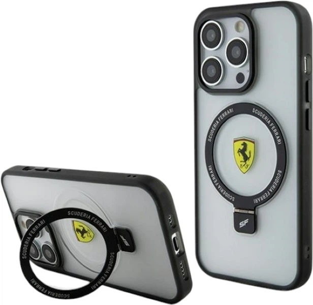 Etui Ferrari Ring Stand 2023 Collection MagSafe do Apple iPhone 15 Pro Transparent (FEHMP15LUSCAH) - obraz 1