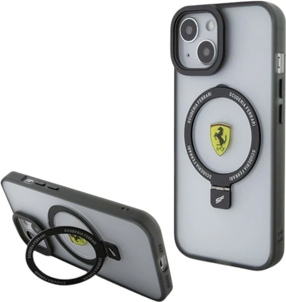 Etui Ferrari Ring Stand 2023 Collection MagSafe do Apple iPhone 15/14/13 Black (FEHMP15SUSCAK) - obraz 1
