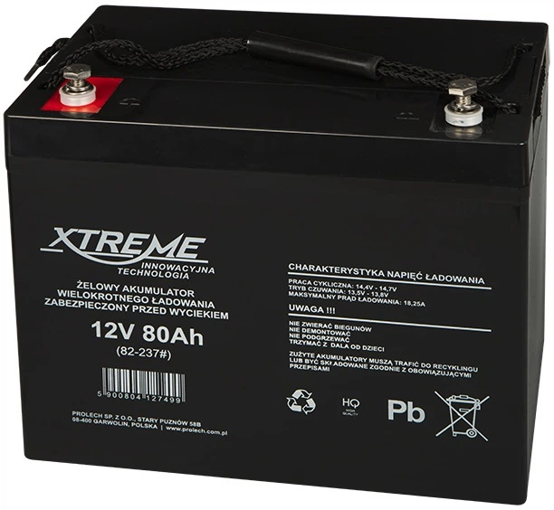 Akumulator żelowy XTREME 82-237# 12V 80Ah 245 x 270 x 180 mm (5900804127499) - obraz 1