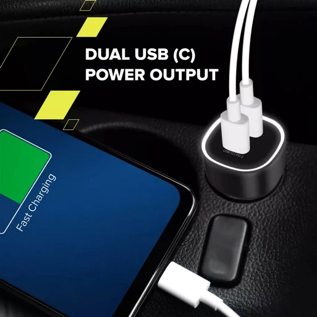 Автомобільний зарядний пристрій Canyon OnDrive 60 PD 60W 2xUSB-C Black (CNE-CCABR3CC) - зображення 7