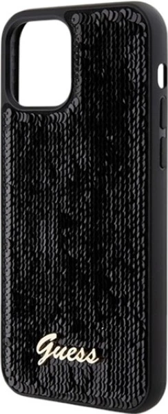 Панель Guess Sequin Script Metal для Apple iPhone 12/12 Pro Black (GUHCP12MPSFDGSK) - зображення 6