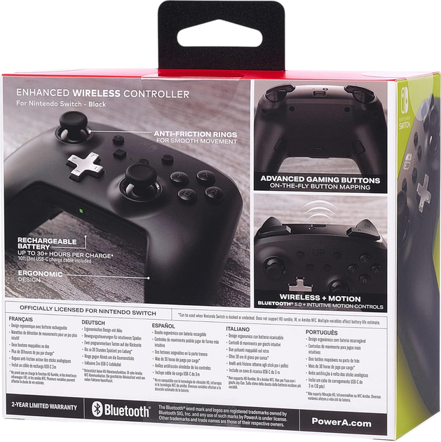 Kontroler PowerA Enhanced Wireless Controller for Nintendo Switch Black (1509988-01) - obraz 9