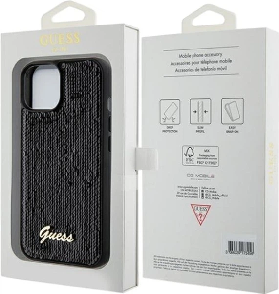 Etui Guess Sequin Script Metal do Apple iPhone 15/14/13 Black (GUHCP14SPSFDGSK) - obraz 8