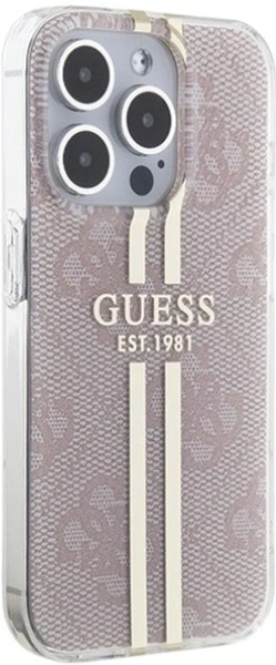 Панель Guess IML 4G Gold Stripe для Apple iPhone 14 Pro Max Pink (GUHCP14XH4PSEGP) - зображення 4