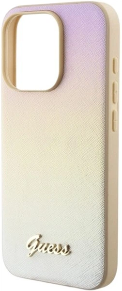 Панель Guess Saffiano Iridescent Script для Apple iPhone 14 Pro Max Gold (GUHCP14XPSAIRSD) - зображення 6