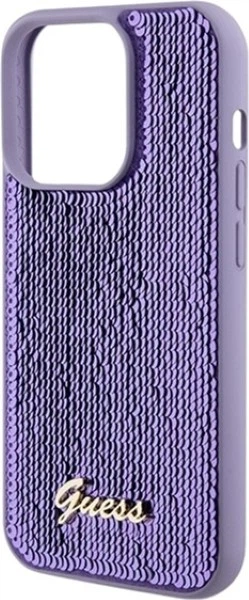 Панель Guess Sequin Script Metal для Apple iPhone 14 Pro Max Purple (GUHCP14XPSFDGSU) - зображення 6