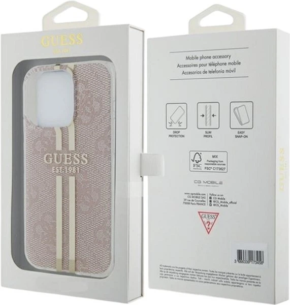 Панель Guess IML 4G Gold Stripe для Apple iPhone 15 Pro Pink (GUHCP15LH4PSEGP) - зображення 8