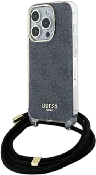 Etui Guess Crossbody Cord 4G Print do Apple iPhone 15 Pro Black (GUHCP15LHC4SEK) - obraz 1