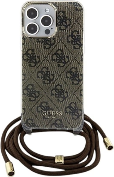 Etui Guess Crossbody Cord 4G Print do Apple iPhone 15 Pro Brown (GUHCP15LHC4SEW) - obraz 2