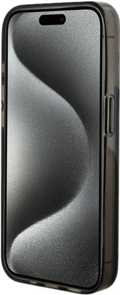 Панель Guess Liquid Glitter Gold Stripes для Apple iPhone 15 Pro Black (GUHCP15LLFCSEGK) - зображення 5