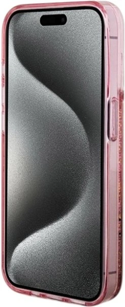 Панель Guess Liquid Glitter Gold Stripes для Apple iPhone 15 Pro Pink (GUHCP15LLFCSEGP) - зображення 5