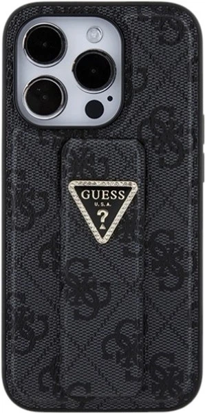 Etui Guess Grip Stand 4G Triangle Strass do Apple iPhone 15 Pro Black (GUHCP15LPGS4TDK) - obraz 4