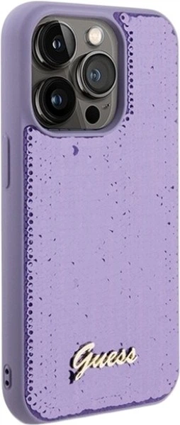 Панель Guess Sequin Script Metal для Apple iPhone 15 Pro Purple (GUHCP15LPSFDGSU) - зображення 4