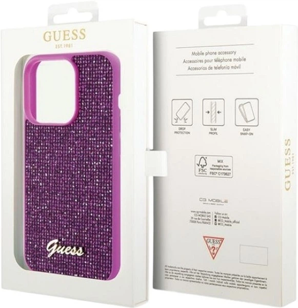 Etui Guess Disco Metal Script do Apple iPhone 15 Pro Fuchsia (GUHCP15LPMSDGSF) - obraz 8