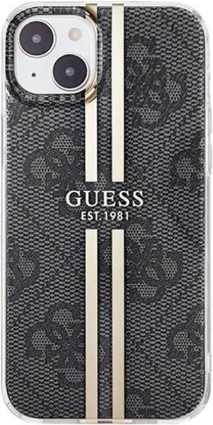 Панель Guess IML 4G Gold Stripe для Apple iPhone 15 Plus/14 Plus Black (GUHCP15MH4PSEGK) - зображення 3