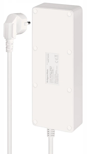 Listwa sieciowa Kruger&Matz KM2250 4 gniazda typu niemieckiego i 4xUSB 2100 mA Connect P6 Tuya (5901890122207) - obraz 2