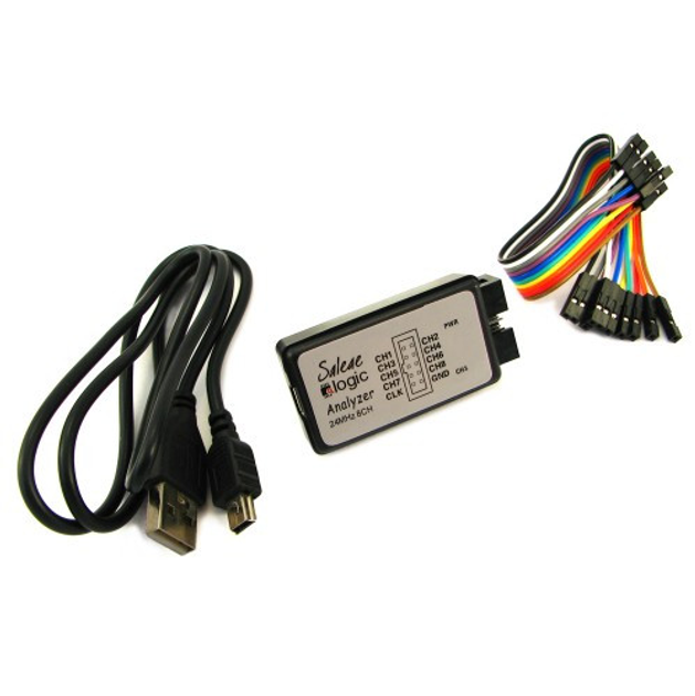 Логический анализатор USB 24 МГц, 8 каналов, для тестирования и отладки цифровых схем, питание от USB, с кабелем дюпон и USB-кабелем - Фото 1 Логический анализатор USB 24 МГц, 8 каналов, для тестирования и отладки цифровых схем, питание от USB, с кабелем дюпон и USB-кабелем - изображение 1