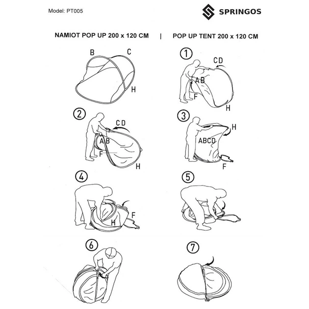 Намет пляжний Springos POP UP 200 x 120 см PT005 (5903021930767) - зображення 10