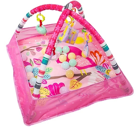 Mata edukacyjna KIK z pałąkami basen z piłeczkami Różowa KX5873 (5903039722637) - obraz 2