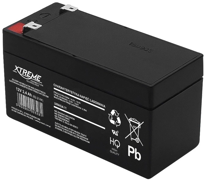 Акумуляторна батарея гелієва XTREME 82-214# 12V 3.4Ah 135 x 68 x 61 мм (5900804003281) - зображення 1