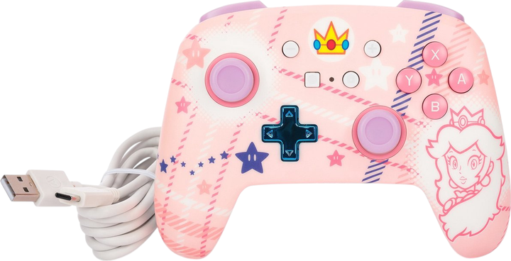 Контролер PowerA Enhanced Wireless Controller for Nintendo Switch Princess Peach Plaid (NSGP0255-01) - зображення 6