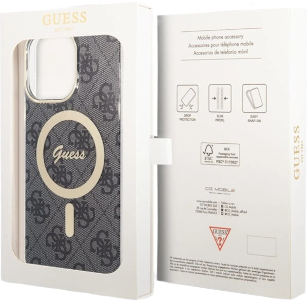 Панель Guess IML 4G MagSafe для Apple iPhone 15 Pro Black (3666339194567) - зображення 7