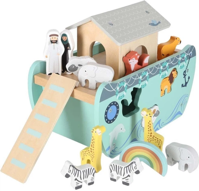 Drewniany sorter KIK Lulilo Arka Noego statek zwierzątka 9 elementów KX3074 (5903039767324) - obraz 2