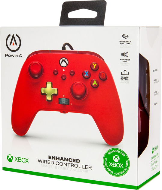 Контролер PowerA Enhanced Wired Controller for Xbox Series X|S Red (1518810-01) - зображення 9