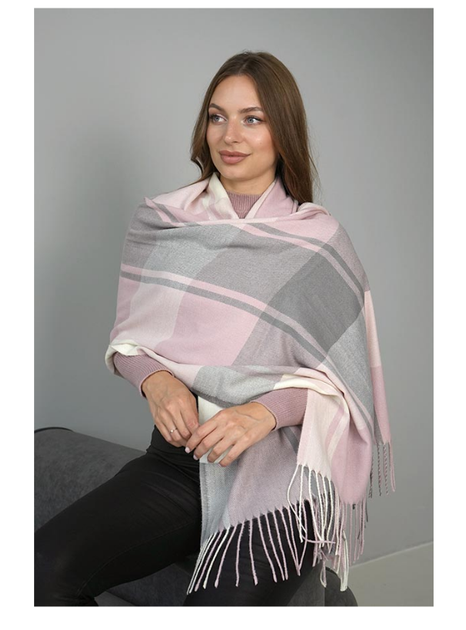 Кашемировый палантин Лацио размер 180х65 см Braxton розовый+серый (998W) - Фото 1 Кашемировый палантин Лацио размер 180х65 см Braxton розовый+серый (998W) - изображение 1