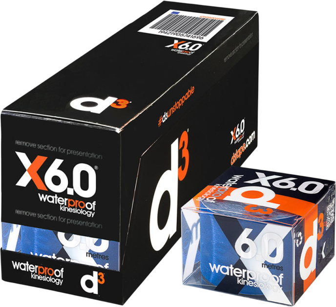 Кинезио тейп водонепроницаемый D3 X6.0 Xtreme 5 см x 6 м Синий (9421905741699) - изображение 3
